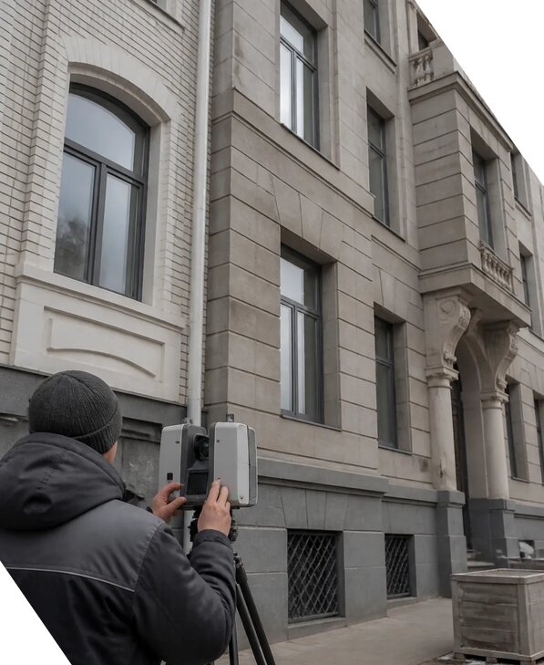 Лазерное сканирование фасадов зданий для обследования в Арзамасе